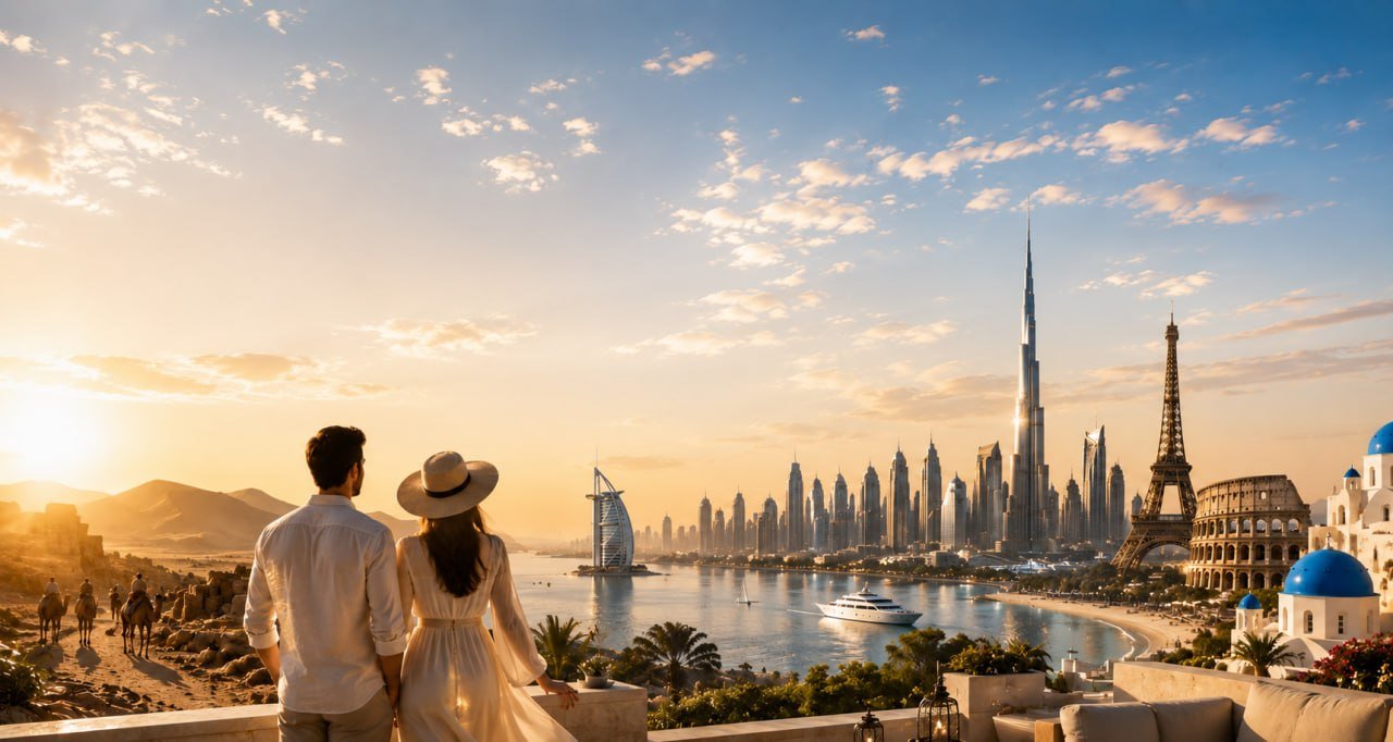Cặp đôi ngắm toàn cảnh những miền đất hứa — từ Dubai đến khắp thế giới